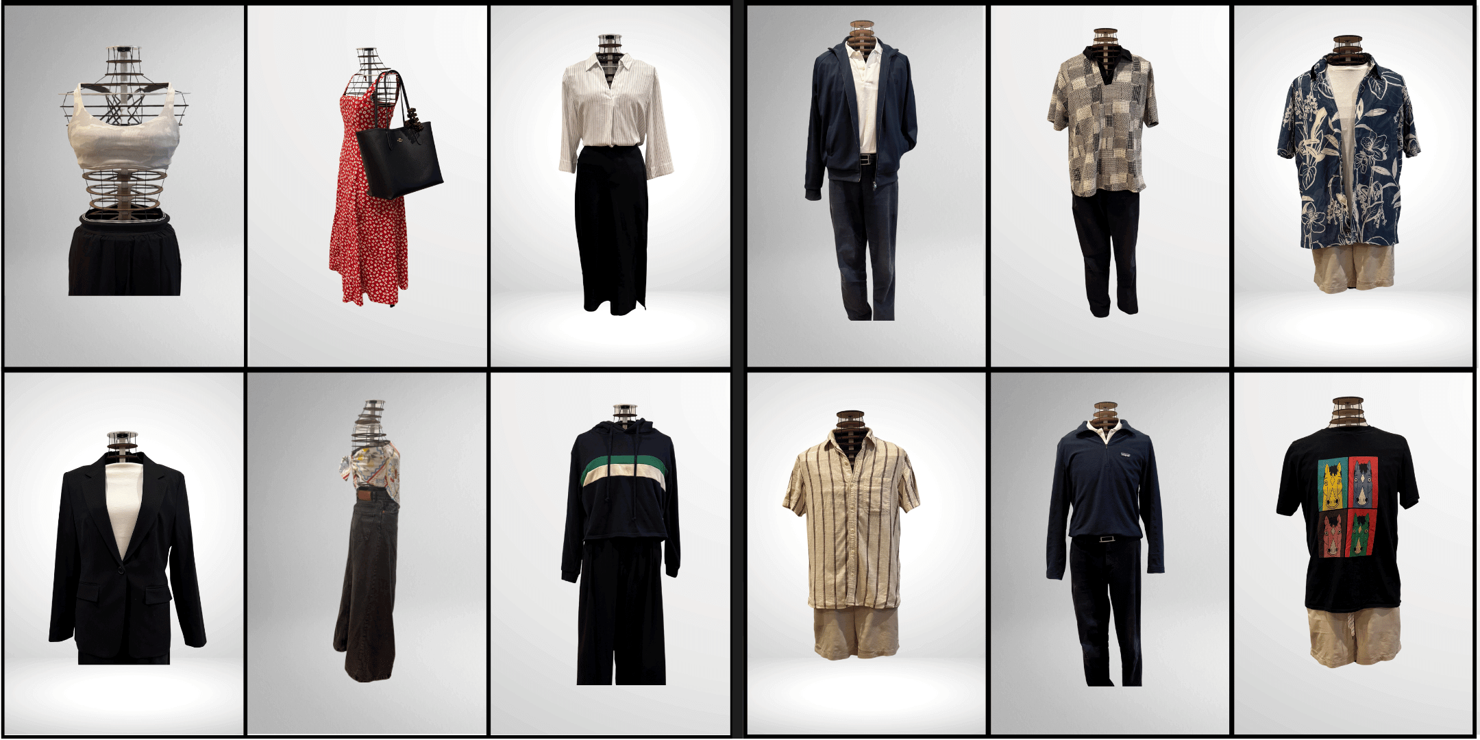 Nomad Female and Male portable mannequins as part of a trade show booth budget overview